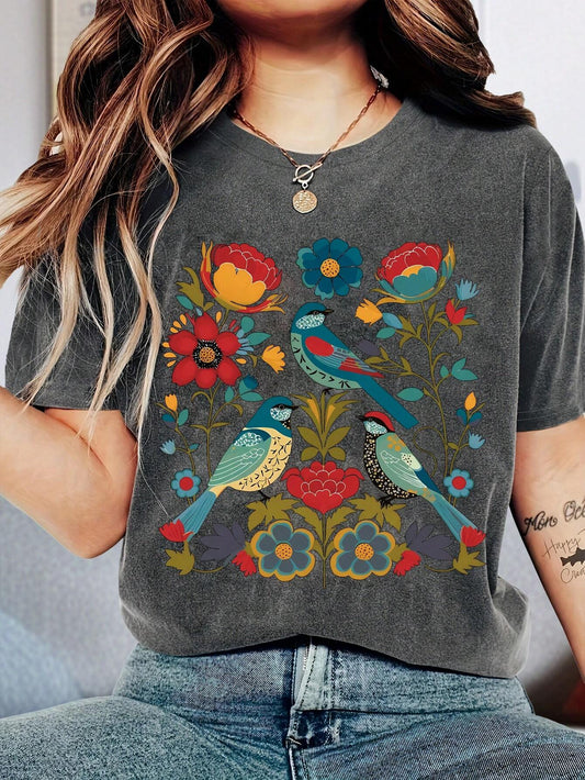 Jovanka - Vintage bloemen T-shirt voor dames