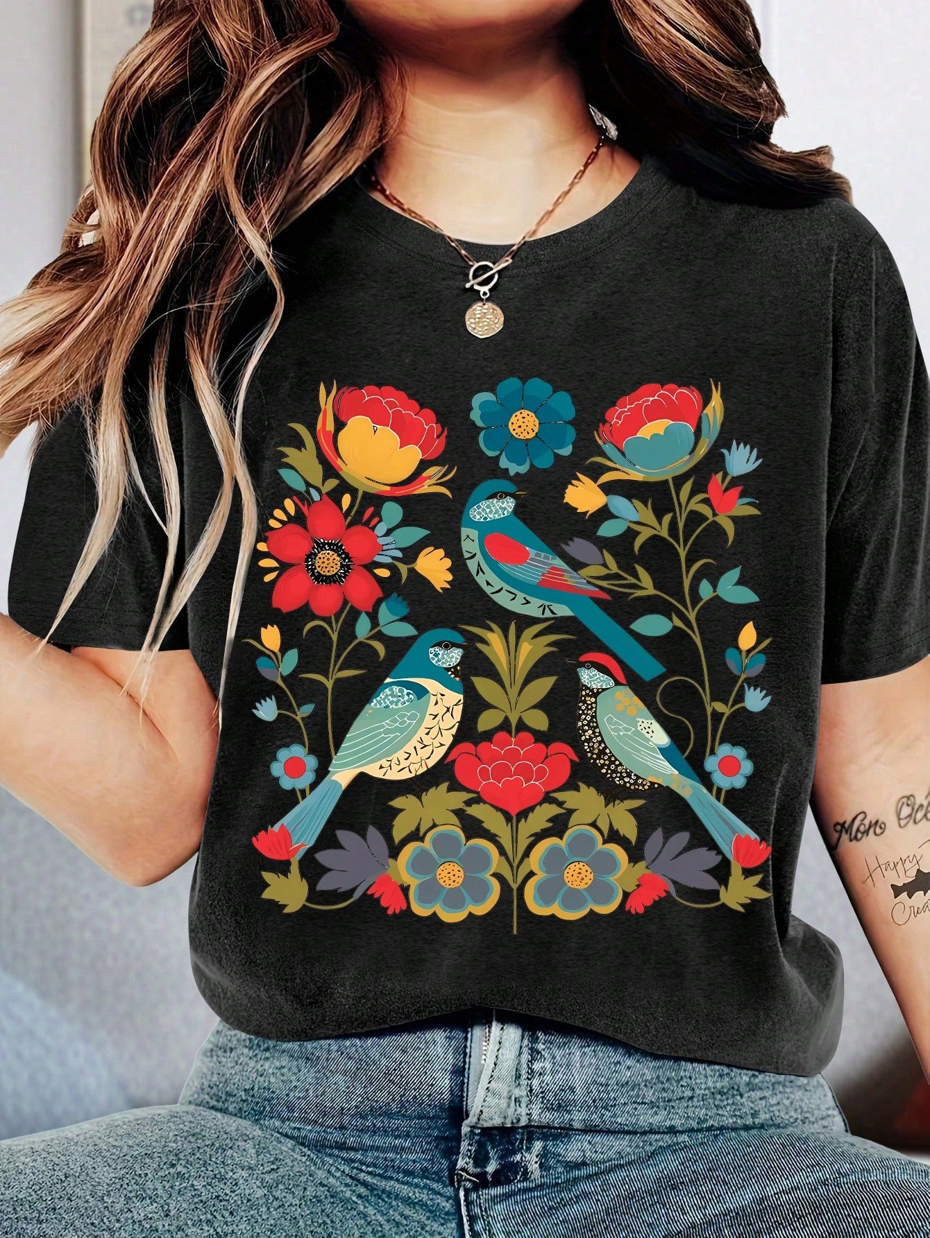 Jovanka - Vintage bloemen T-shirt voor dames
