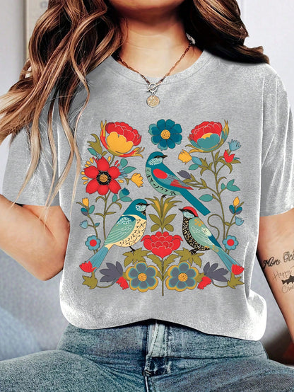 Jovanka - Vintage bloemen T-shirt voor dames