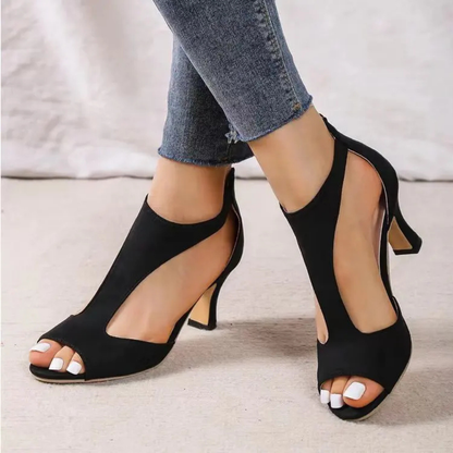 Dames Chique Cut Out Pumps Met Open Teen En Hak