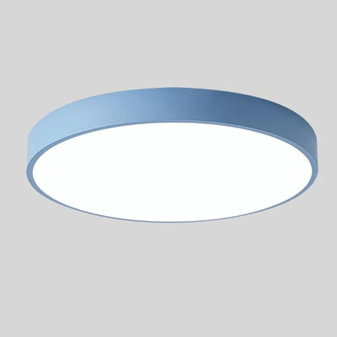Ronde Scandinavische LED plafondlamp met houten details