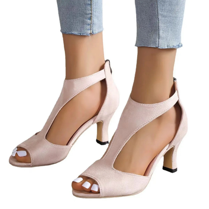Dames Chique Cut Out Pumps Met Open Teen En Hak