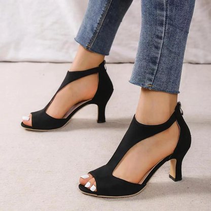 Dames Chique Cut Out Pumps Met Open Teen En Hak