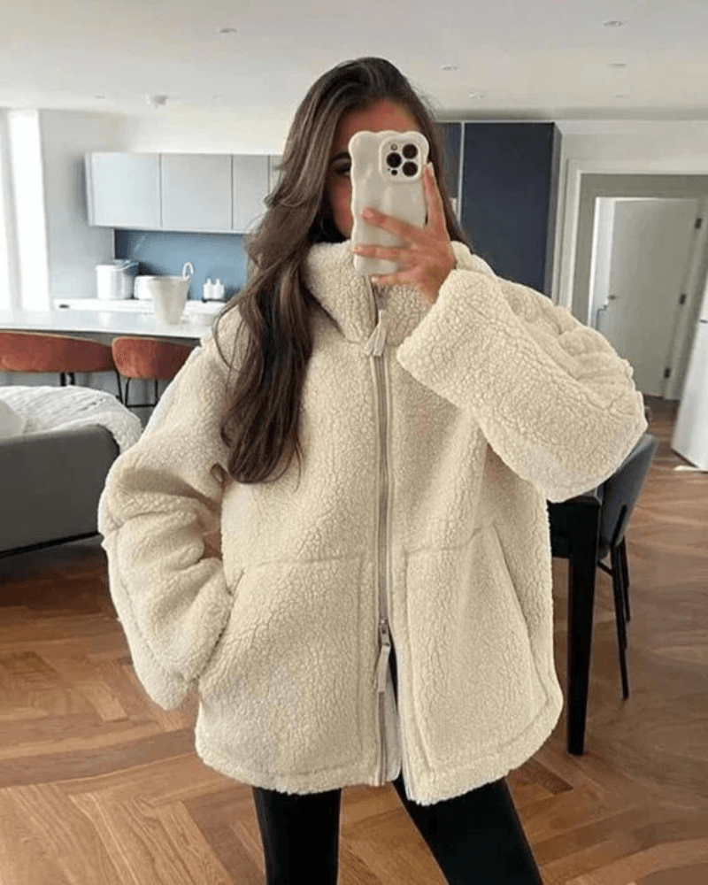 Warme Dames TEddy Fleece Jas