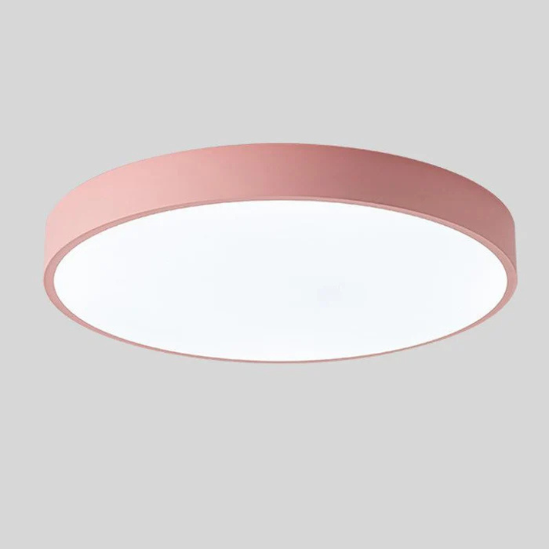 Ronde Scandinavische LED plafondlamp met houten details