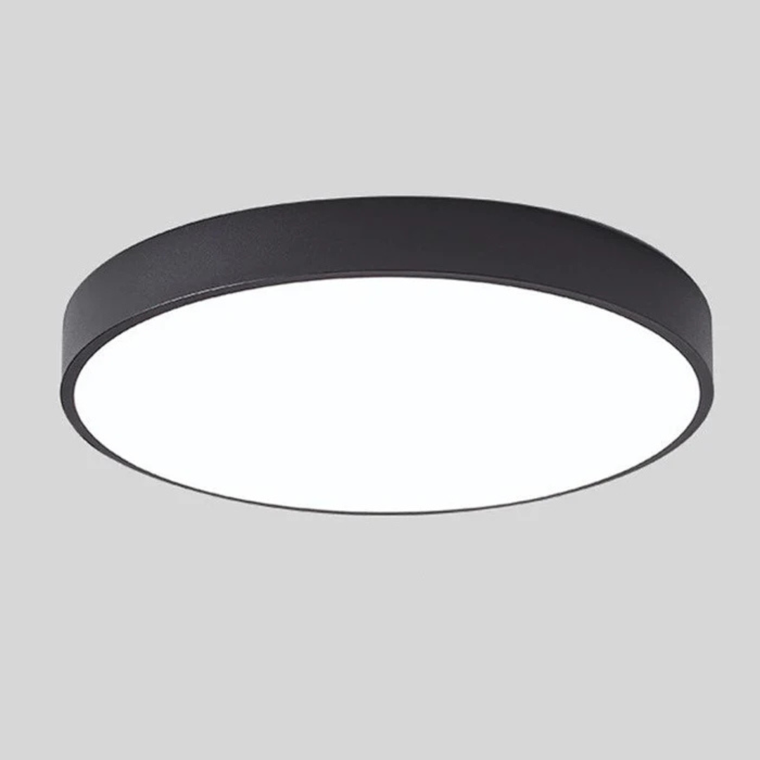 Ronde Scandinavische LED plafondlamp met houten details
