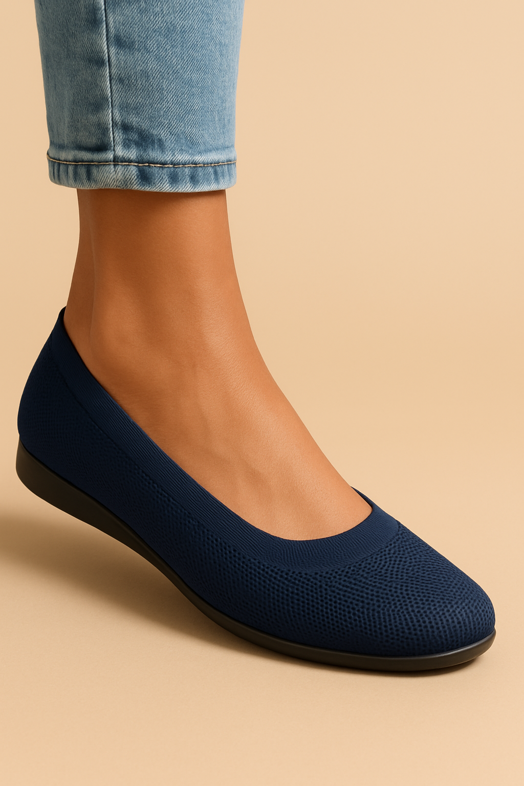 Ademende Gebreide Ballerina's Voor Dames Met Flexibele Pasvorm