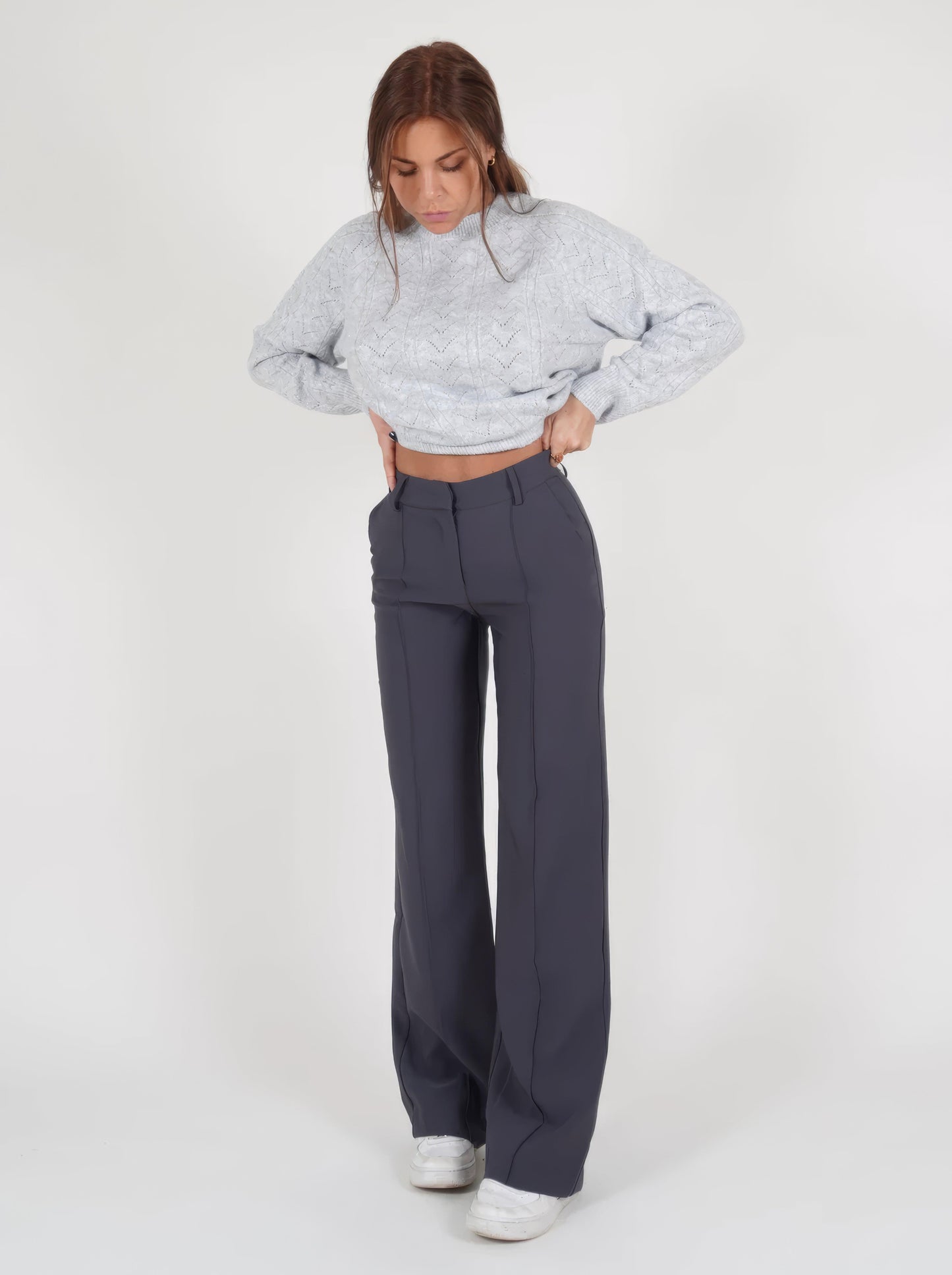 Carina - High Waist Pantalon met Uitlopende Pijpen voor Dames