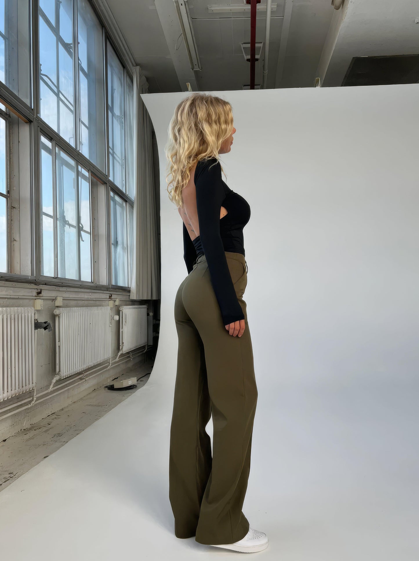 Carina - High Waist Pantalon met Uitlopende Pijpen voor Dames