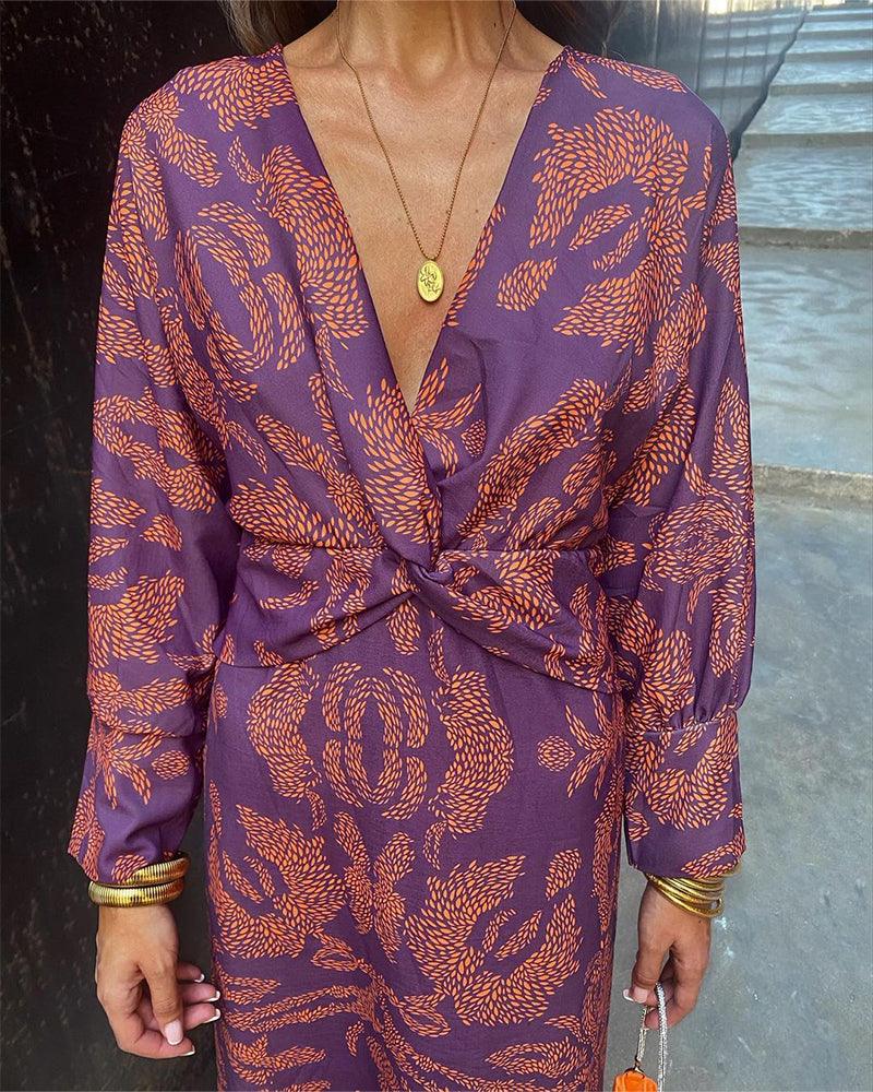 Carla - V-hals jurk met bloemenprint voor dames