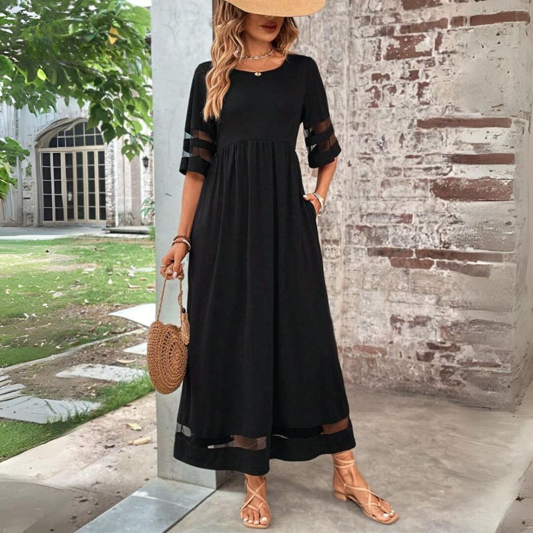 Léa - Maxi-jurk met Transparante Details voor Dames
