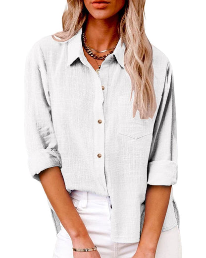 Luchtige Zomer Dames Blouse Met Knoopsluiting
