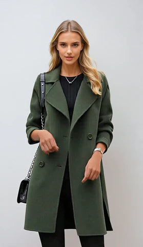 Chique Vrouwen Dubbelgeknoopte Elegante Tussenjas