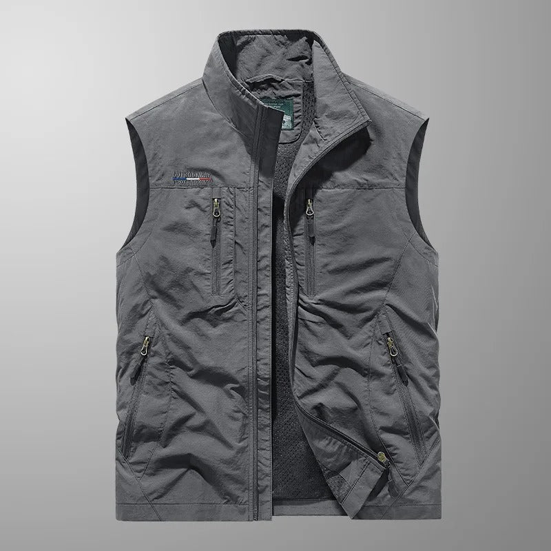 Heren Bodywarmer Met Rits En Opstaande Kraag Outdoor Vest