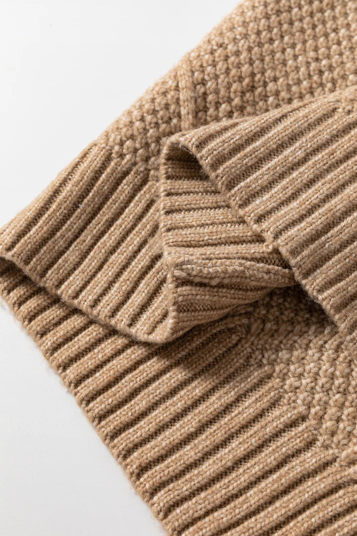 Warme Dames Kabelgebreide Mini Sweaterjurk