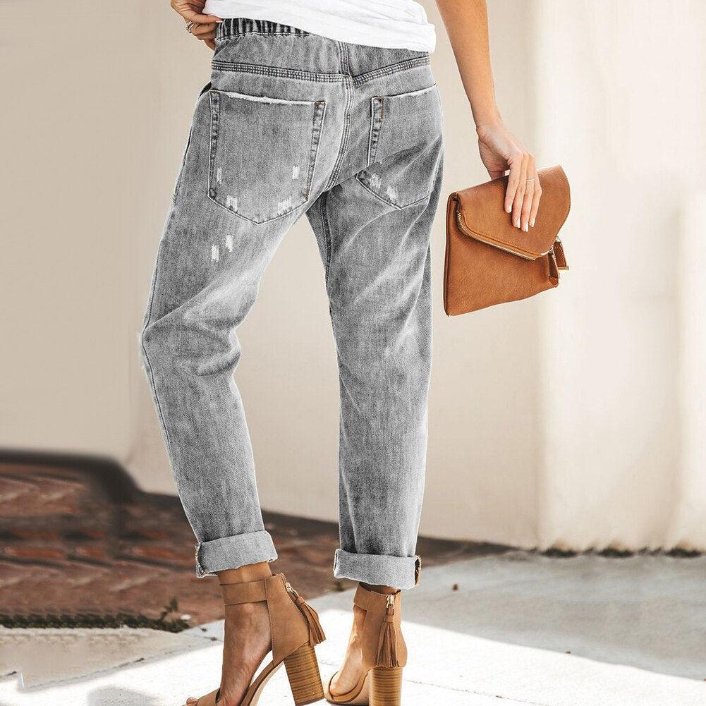 Zoë – Relaxed Fit Jeans met Elastische Taille voor Dames