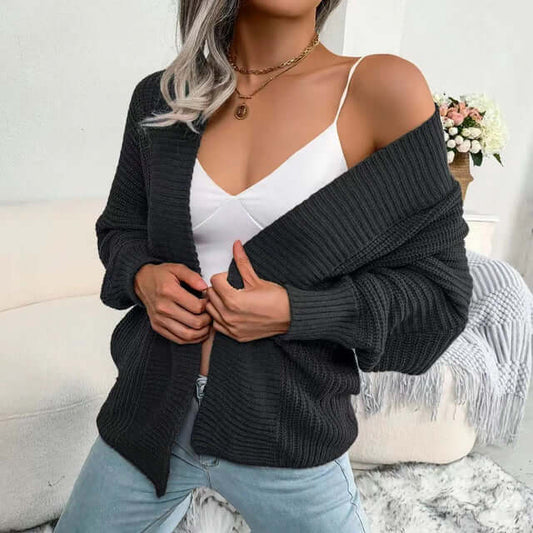 Gebreide Cardigan met Lange Mouwen Openvallend Model voor Vrouwen