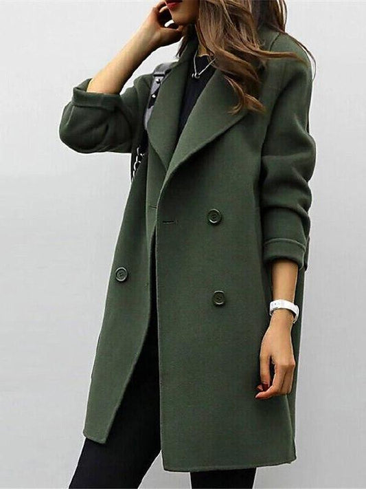 Chique Vrouwen Dubbelgeknoopte Elegante Tussenjas
