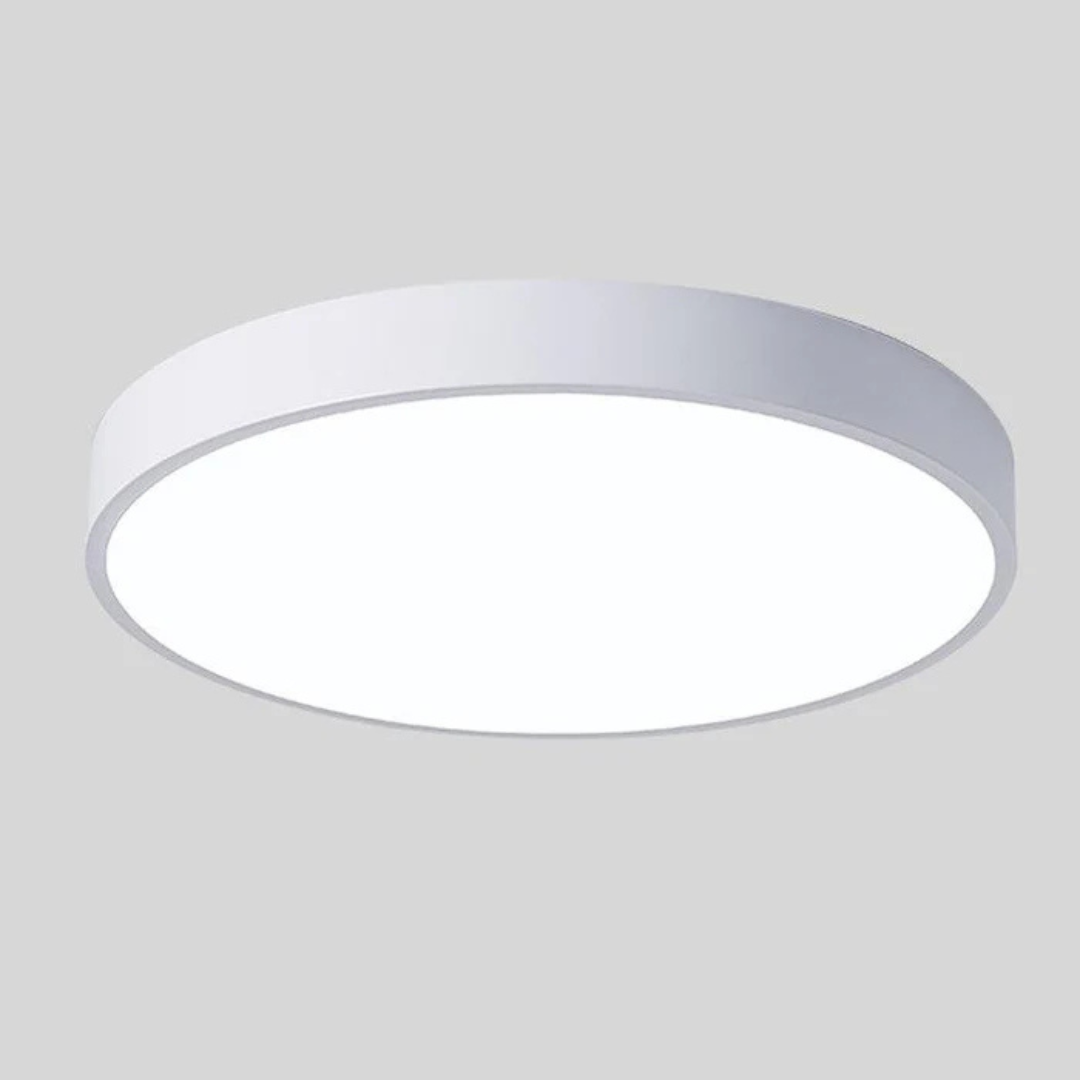 Ronde Scandinavische LED plafondlamp met houten details