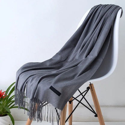 Elegante Winterse Zachte Sjaal met Extra Lange Franjes