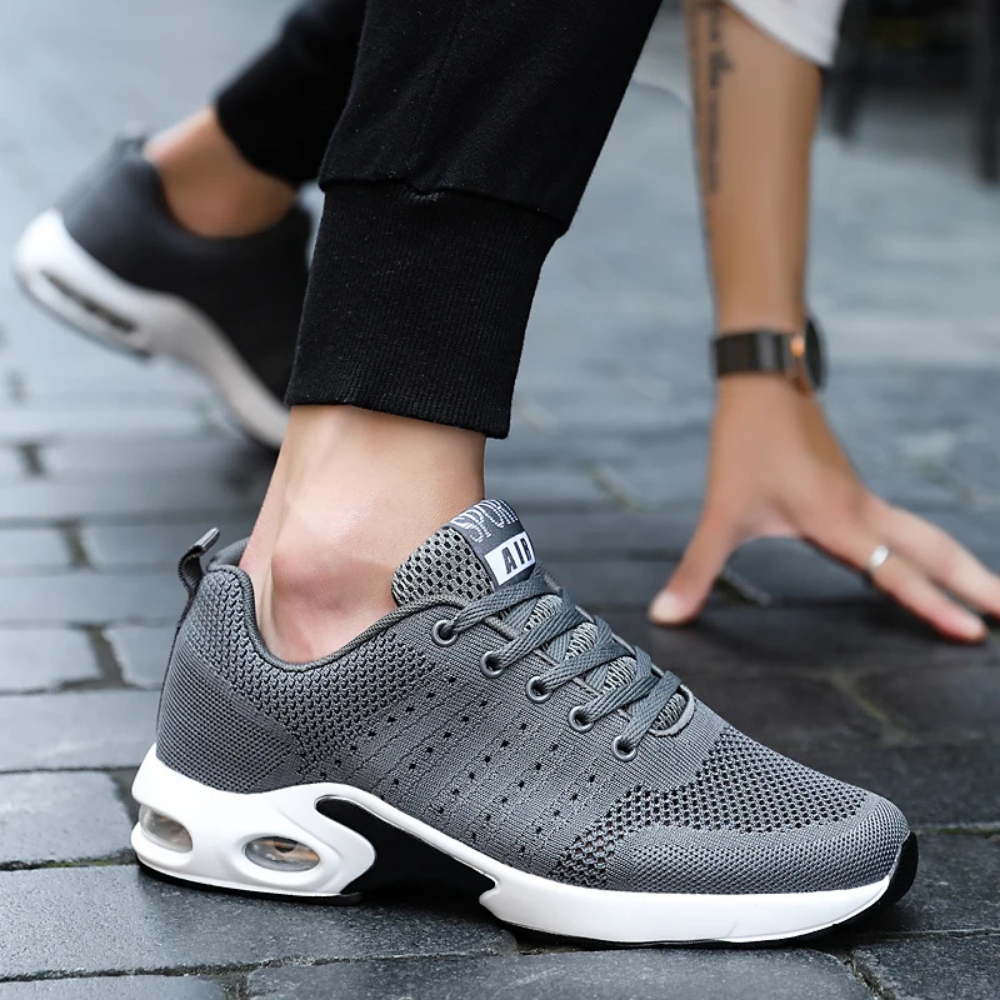 Sportieve Heren Sneakers Met Ademend Mesh En Dempende Zool