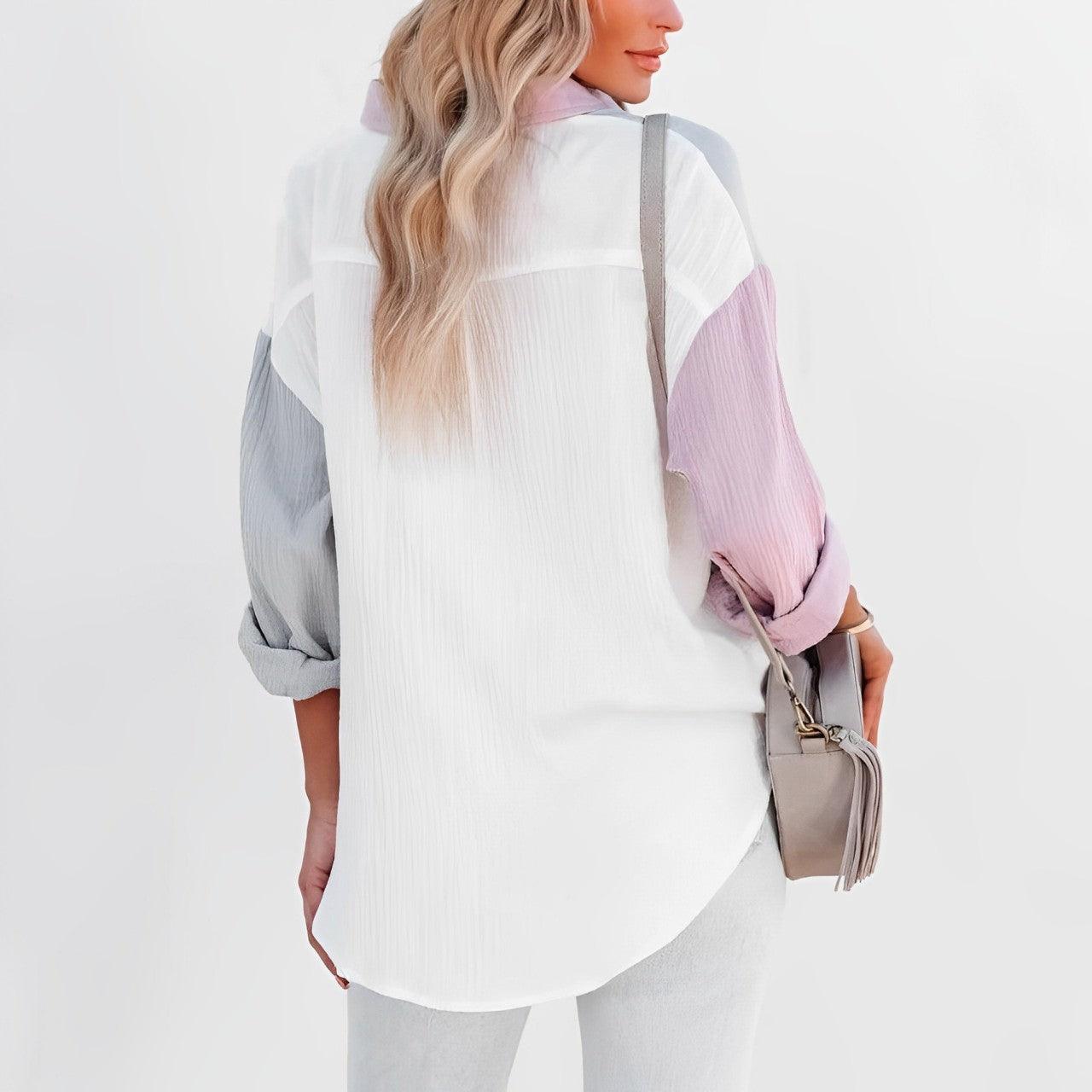 Brooklyn - Colorblock Button-Up overhemd voor dames