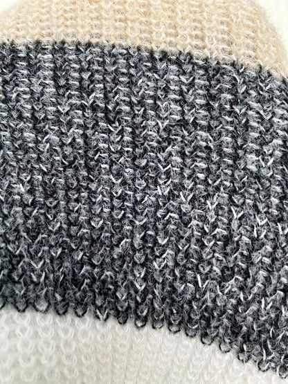 Dames Stijlvolle Gestreepte Mini Sweaterjurk Met Lange Mouwen