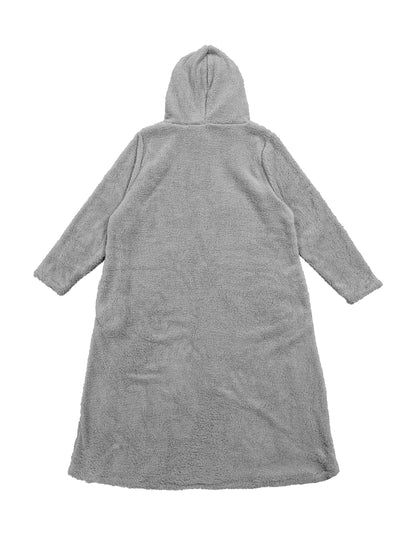Knusse Warme Teddy Maxi Sweaterjurk Met Zakken Voor Dames