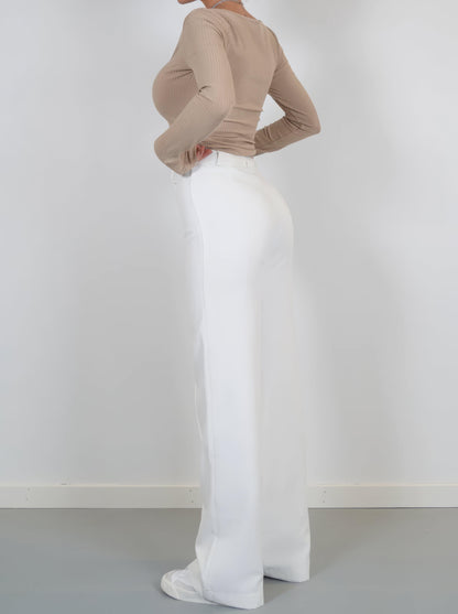 Carina - High Waist Pantalon met Uitlopende Pijpen voor Dames