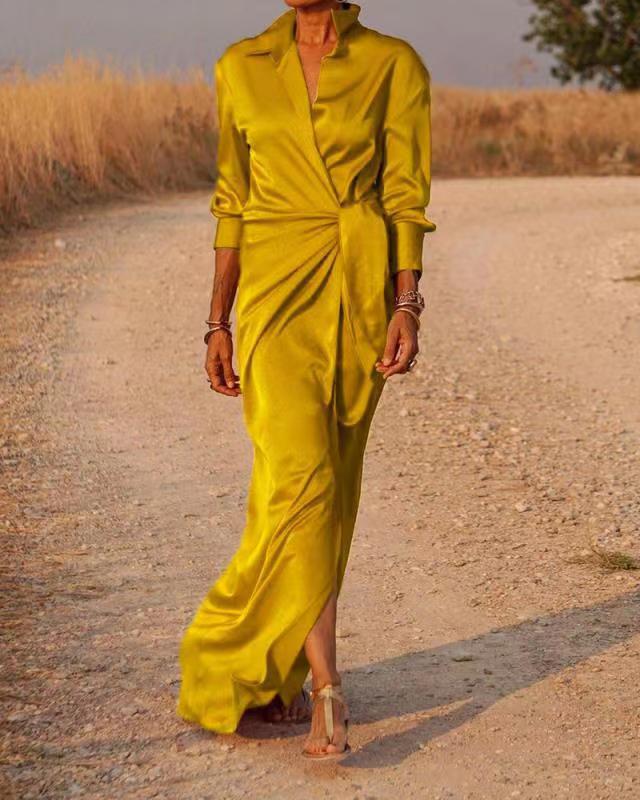 Bianca - Wikkel Maxi-jurk met Gedrapeerde Taille