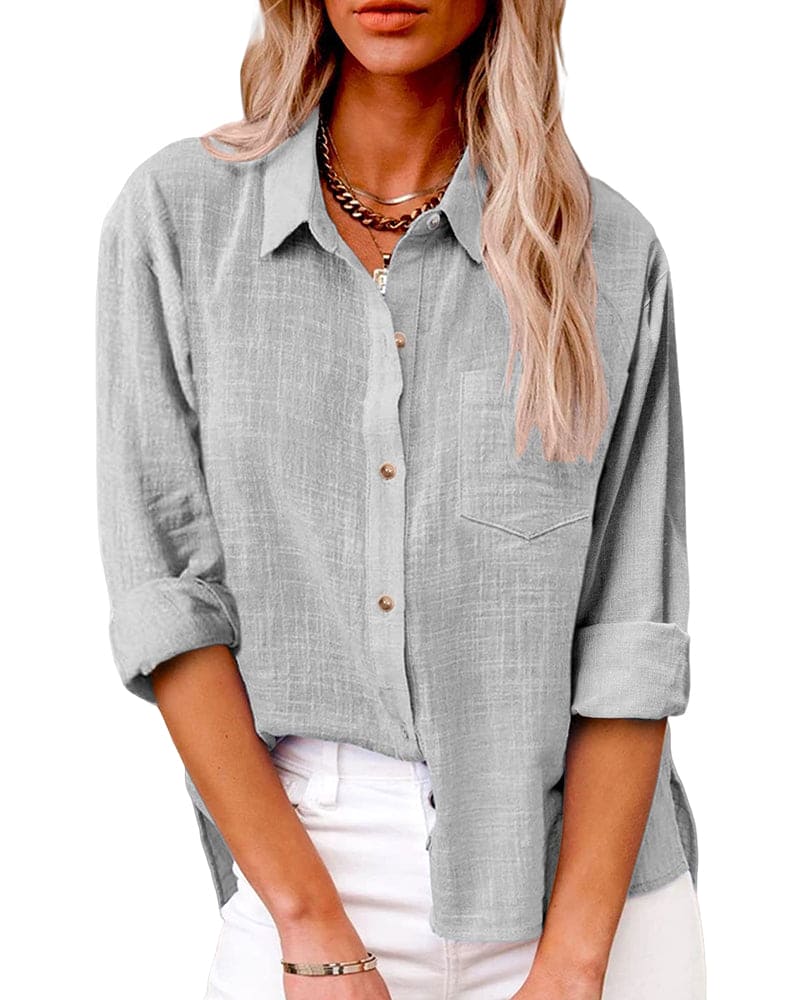Luchtige Zomer Dames Blouse Met Knoopsluiting