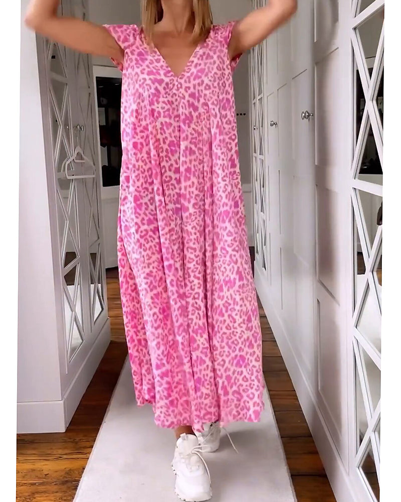 Elvira - Soepel vallende Maxi Jurk met luipaardprint voor dames