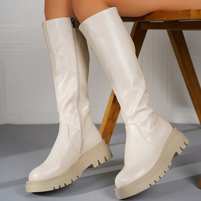 Vrouwen Winterse Knielaarzen met Rits en Anti-Slip Zool
