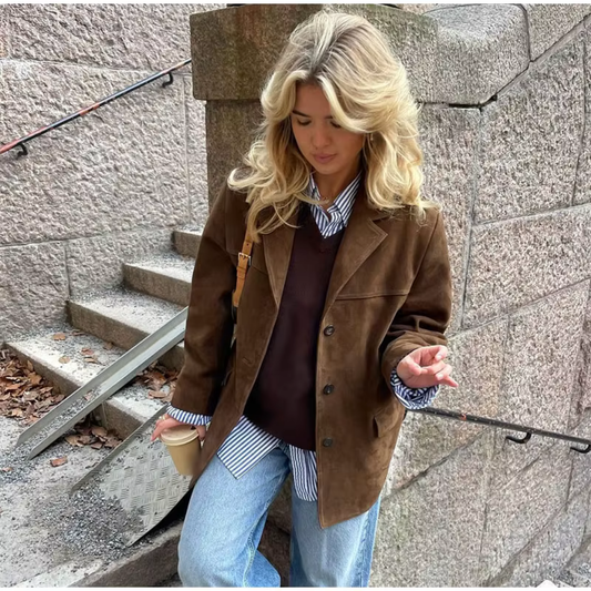 Paloma - Grote Vintage Suède Blazer voor dames