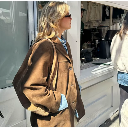 Paloma - Grote Vintage Suède Blazer voor dames