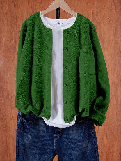 Trendy Zacht Gebreid Dames Vest Met Knopen En Borstzak