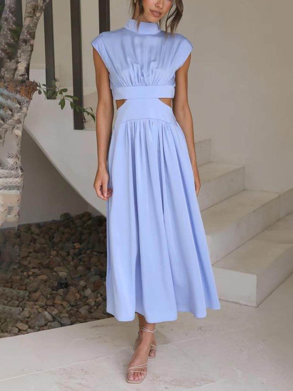 Aneta - Midi-jurk met uitgesneden taille voor dames