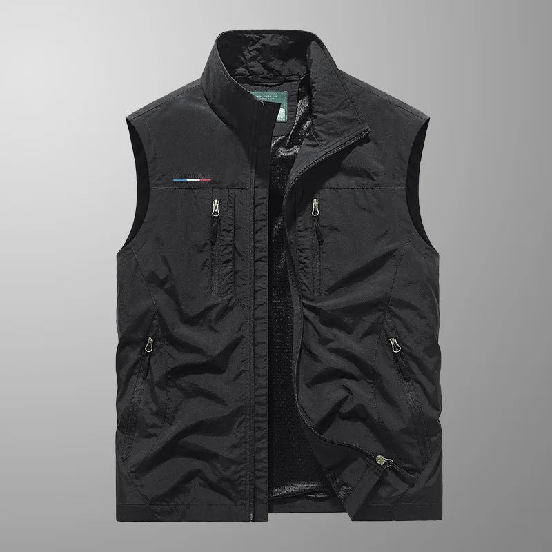 Heren Bodywarmer Met Rits En Opstaande Kraag Outdoor Vest