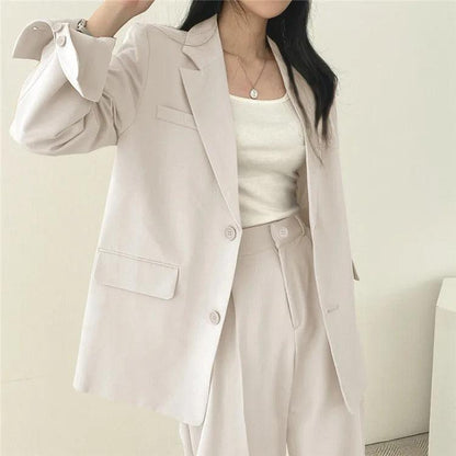 Athena - Minimalistische Blazerset met Bijpassende Broek voor Dames
