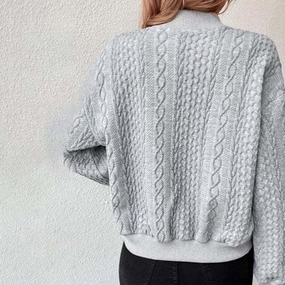 Kasia - Casual Kabelgebreid Vest met Knopen voor dames