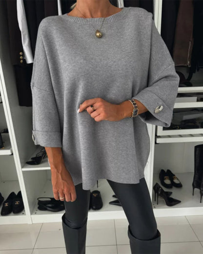 Elegante Gebreide Blouse met Knoopdetail voor Vrouwen