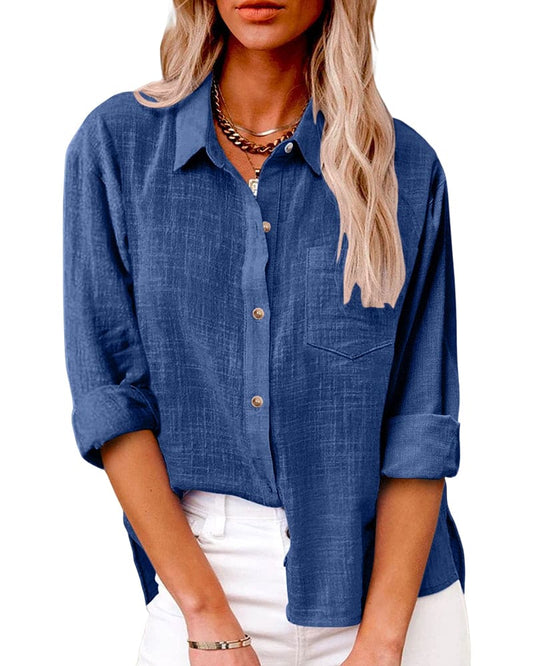 Luchtige Zomer Dames Blouse Met Knoopsluiting