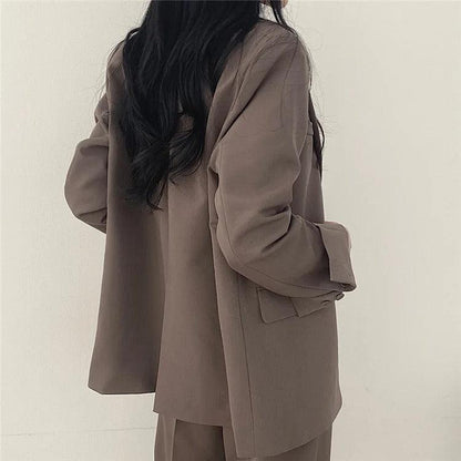 Athena - Minimalistische Blazerset met Bijpassende Broek voor Dames
