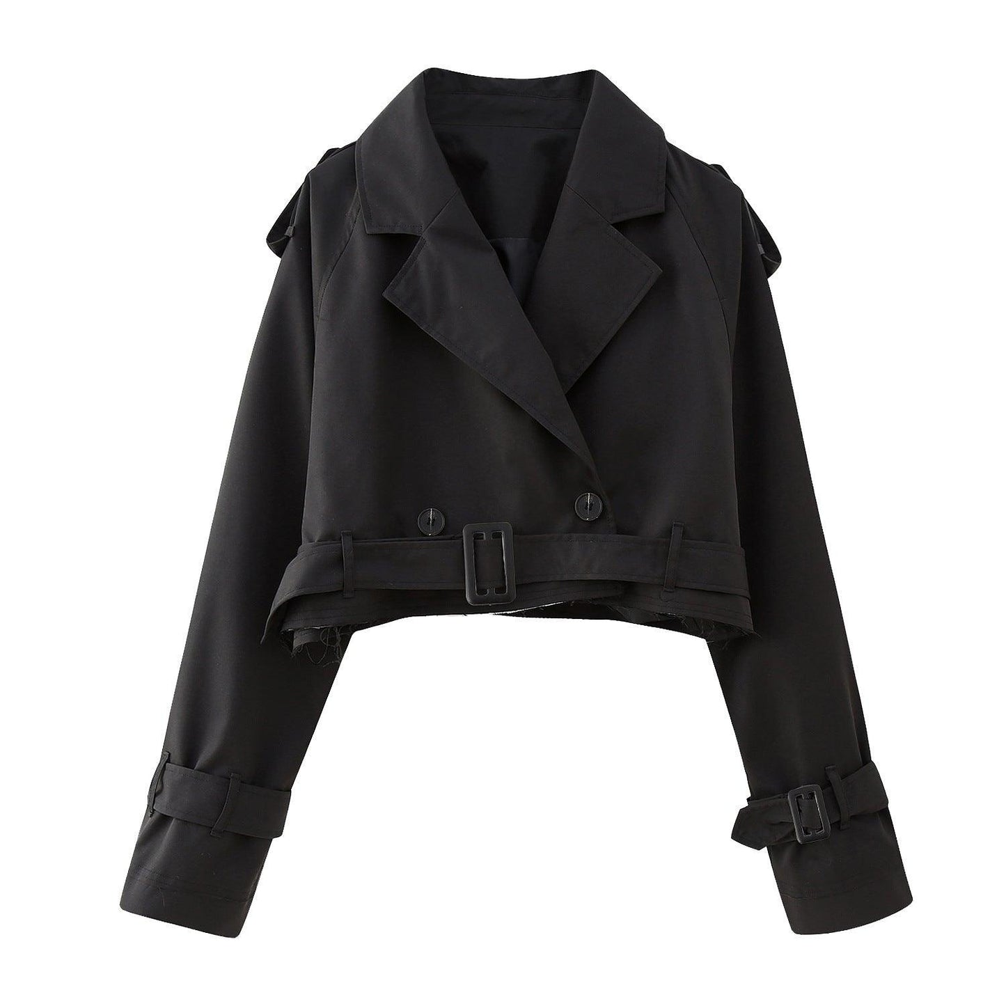 Emory – Cropped Trenchcoat met Tailleband voor Dames