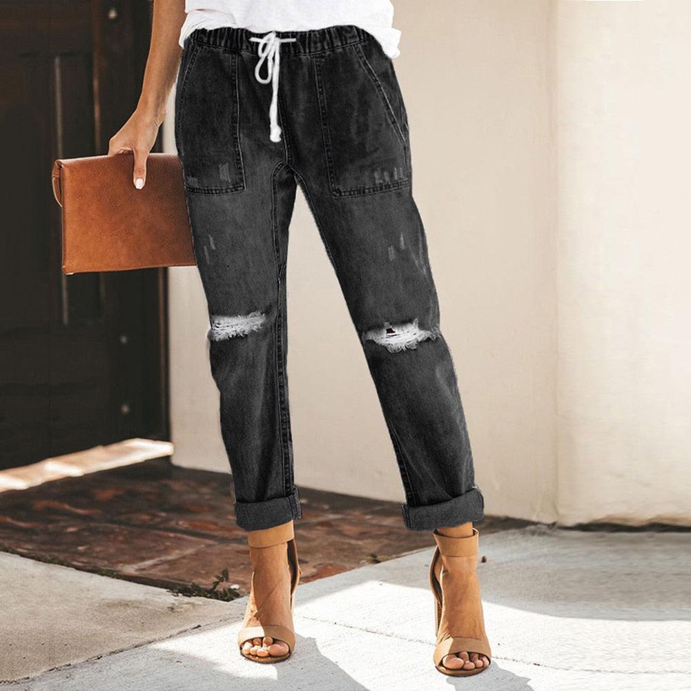 Zoë – Relaxed Fit Jeans met Elastische Taille voor Dames
