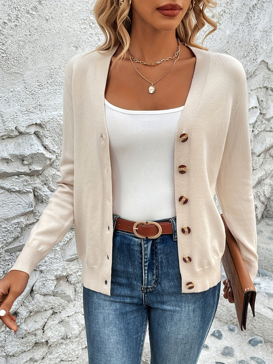 Elegant Dames Vest Met Knopen En Lange Mouwen