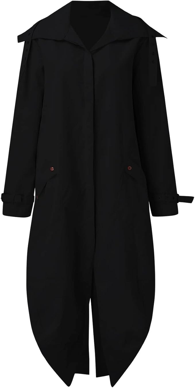 Elegante Dames Maxi Trenchcoat met knopen