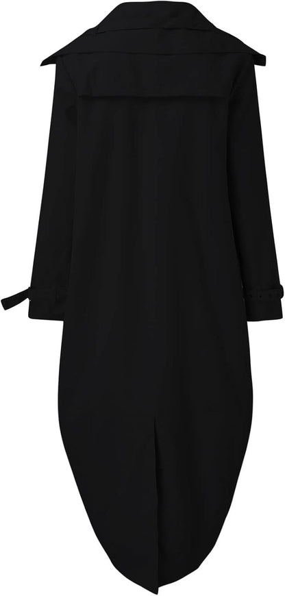 Elegante Dames Maxi Trenchcoat met knopen