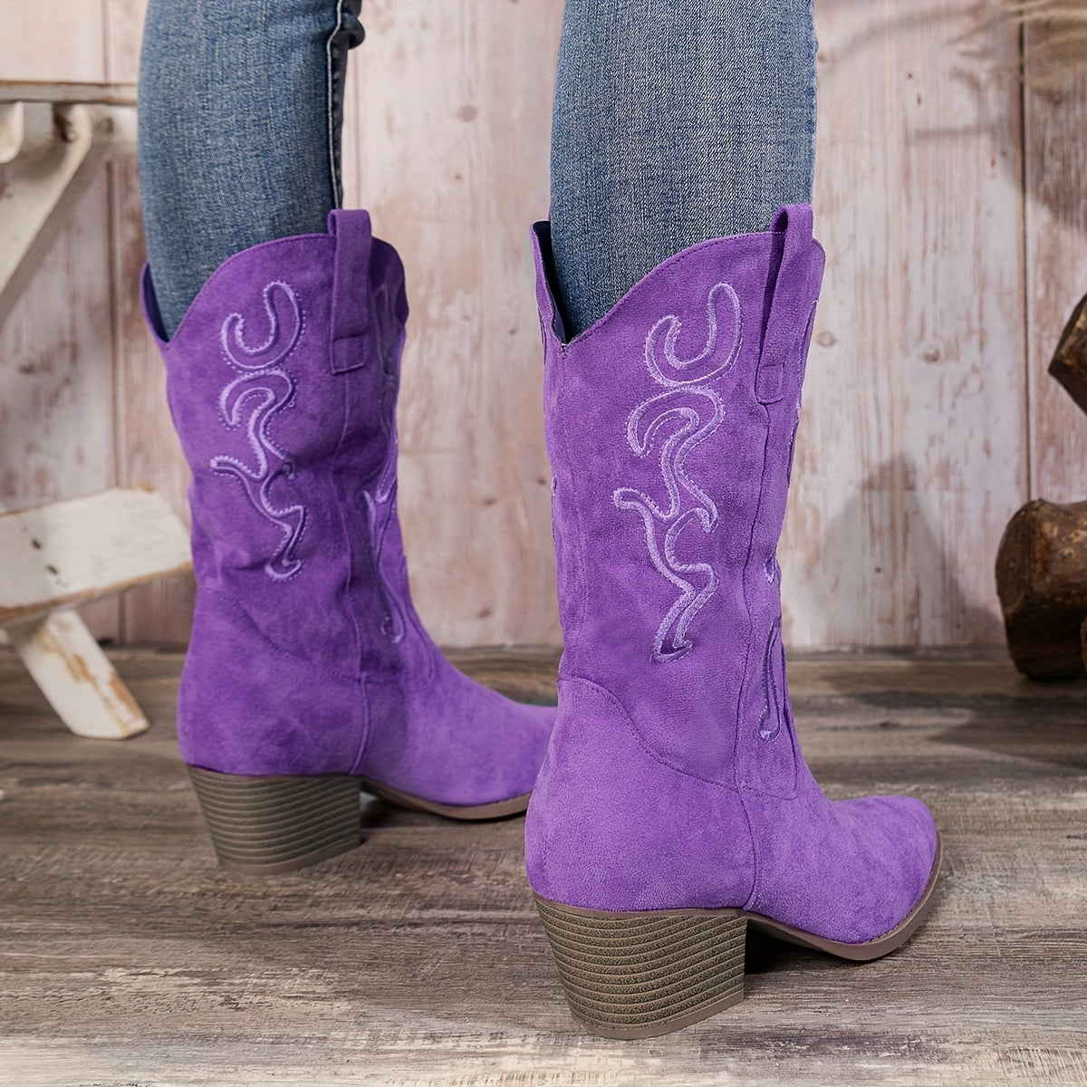 Dames Kuitlaarzen Met Elegante Westernlook En Comfortabele Hak