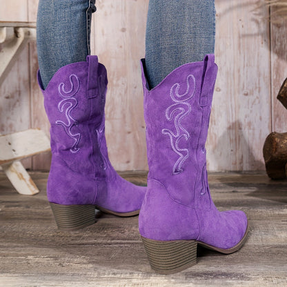 Dames Kuitlaarzen Met Elegante Westernlook En Comfortabele Hak